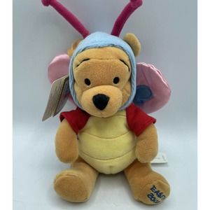 Winnie The Pooh Mini Bean Bag Plush Butterfly Outfit Disney Easter 2000 Vintage